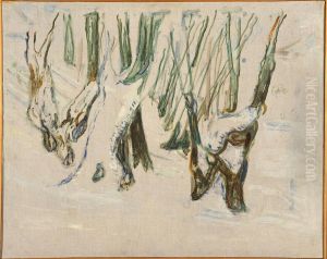 Rugged Trunks in Snow by Edvard Munch