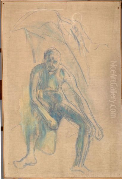 Seated Naked Man - view 1
