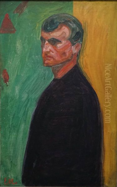 Self-Portrait against Two-Coloured Background - view 1