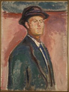 Self-Portrait with Hat by Edvard Munch