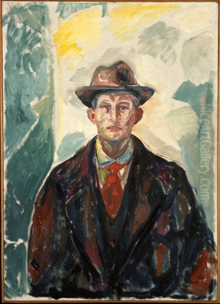 Self-Portrait with Hat and Red Tie - view 1