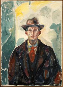 Self-Portrait with Hat and Red Tie by Edvard Munch