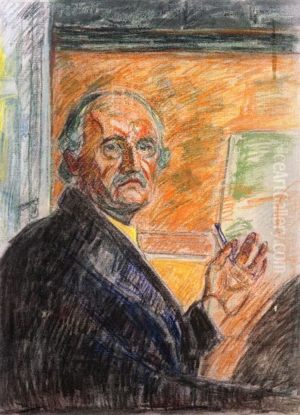 Self-Portrait with Pastel Crayon - view 1