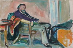 Selbstbildnis mit Spanischer Grippe by Edvard Munch