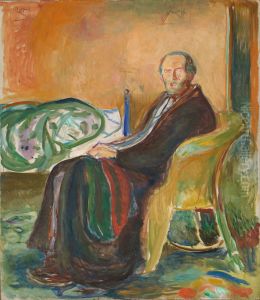 Selvportrett i spanskesyken by Edvard Munch