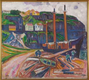 Ship Being Scrapped by Edvard Munch