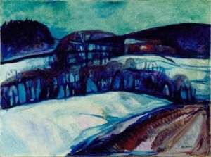 Snow Landscape at Night by Edvard Munch