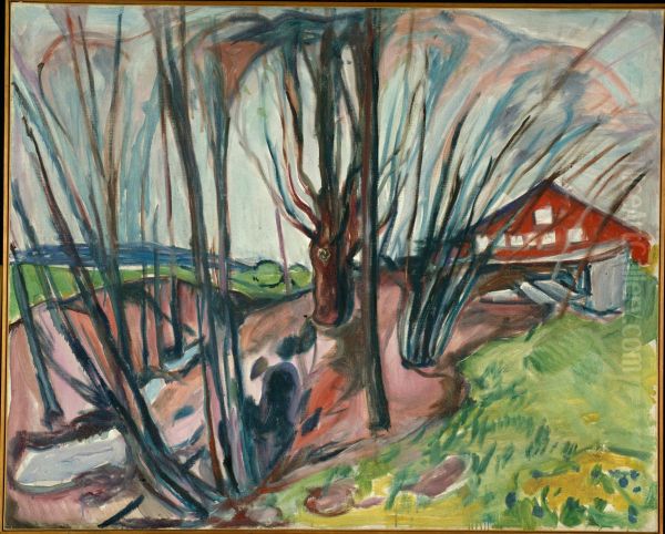 Spring Landscape with Red House - view 1