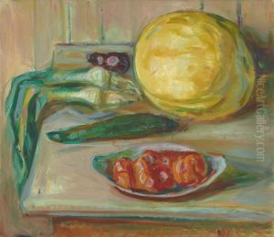 Still Life with Pumpkin and other Vegetables by Edvard Munch