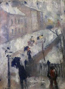Street in Winter by Edvard Munch