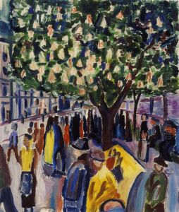 Street with Chestnut in Blossom by Edvard Munch