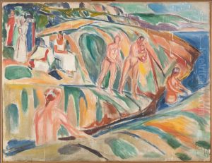 Sunbathing Women on Rocks by Edvard Munch