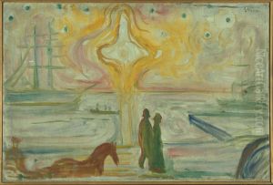 Sunrise in the Harbour by Edvard Munch
