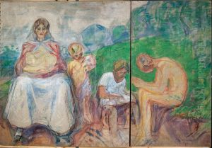Right Part with Sitting Boy by Edvard Munch