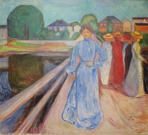 Damene pa broen by Edvard Munch