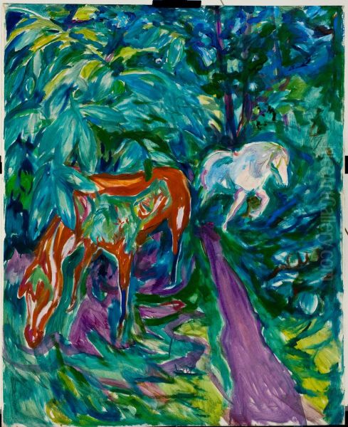 Two Horses in the Forest - view 1
