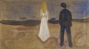 Two Human Beings. The Lonely ones (The Reinhardt Frieze) by Edvard Munch