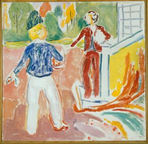 Two Women by the Veranda Steps by Edvard Munch