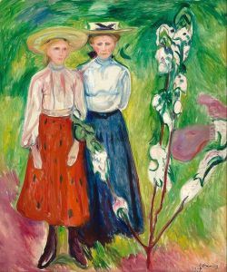 Two Girls under an Apple Tree in Bloom by Edvard Munch