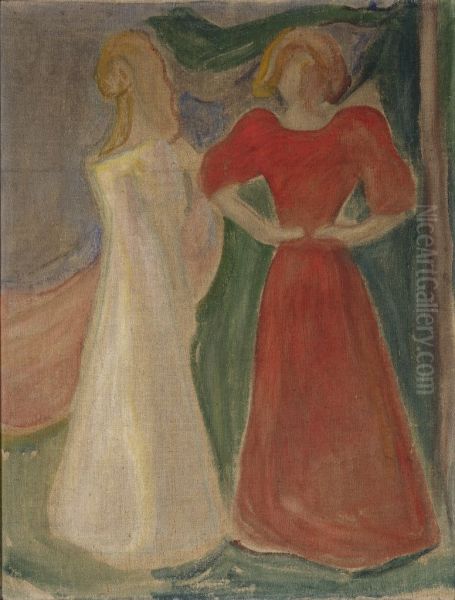Two Young Women in Red and White (The Reinhardt Frieze) - view 1