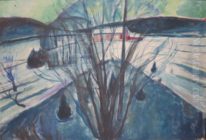 Winter Night, Ekely by Edvard Munch
