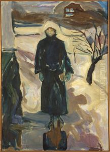 Woman by the House Corner by Edvard Munch