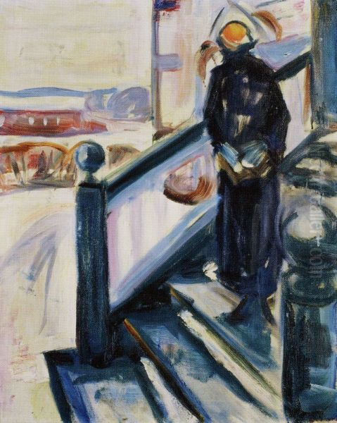 Woman by the Veranda Stairs - view 1