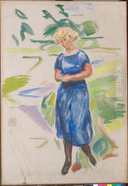 Woman in a Blue Dress - view 1