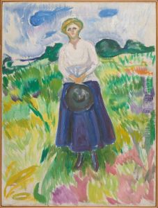 Woman in a Green Meadow by Edvard Munch