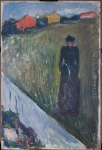Woman in Evening Landscape by Edvard Munch