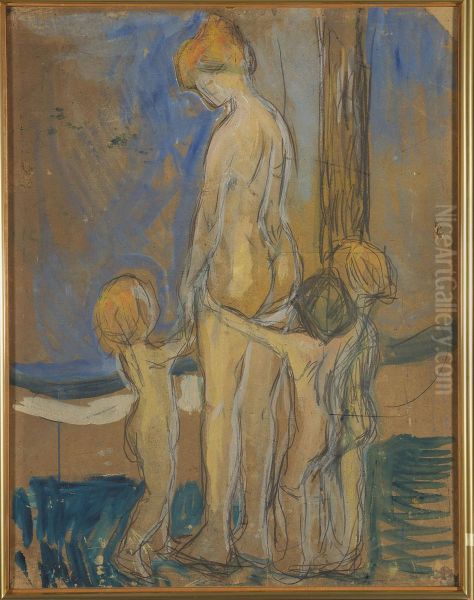 Woman with Children - view 1