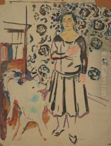 Woman with Samoyed by Edvard Munch