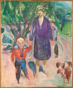 Woman with Small Boy by Edvard Munch