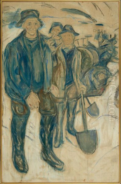Workers in Snow - view 1