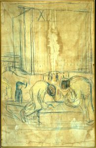 Workers on the Construction Site by Edvard Munch
