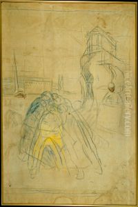 Workers on the Building Site by Edvard Munch