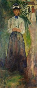 Young Woman among Greenery by Edvard Munch