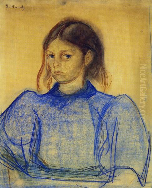 Young Woman in Blue - view 1