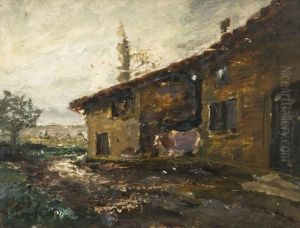 Paysage A La Maison by Louis Hilaire Carrand