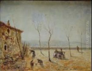 "paysage D'hiver Anime" by Louis Hilaire Carrand