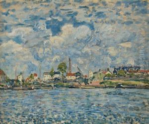 The Seine at the Point du jour by Alfred Sisley