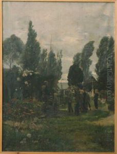 Enterrement d'un enfant a Villerville by Edouard Dantan