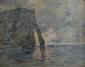 Falaise a Etretat by Eugene Louis Boudin