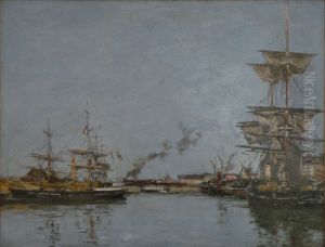 Le Bassin de Deauville by Eugene Louis Boudin