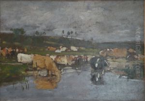 Paysage Nombreuses vaches a l'herbage