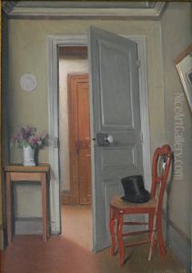 Le Haut-de-forme, interieur by Felix Vallotton