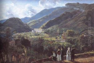 Quisisana seen from a Terrace with the Royal Household by Johan Wilhelm Ludwig Dahl