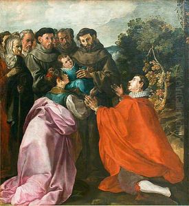 Guerison de saint Bonaventure enfant par saint Francois