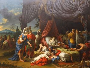 Der Tod der Frau des Darius (III)- Alexander und Hephaistion am Sterbebett der Stateira