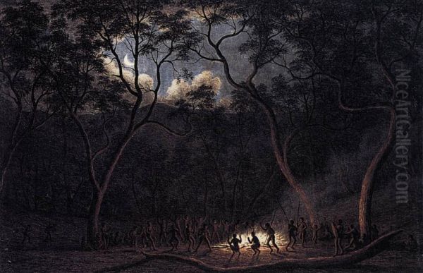 A Corroboree in Van Diemen's Land - view 1